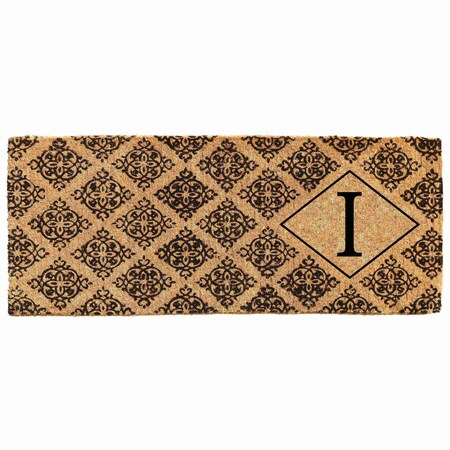 Monogram Door Mat, Black, Natural, 18 in W x 46 in L